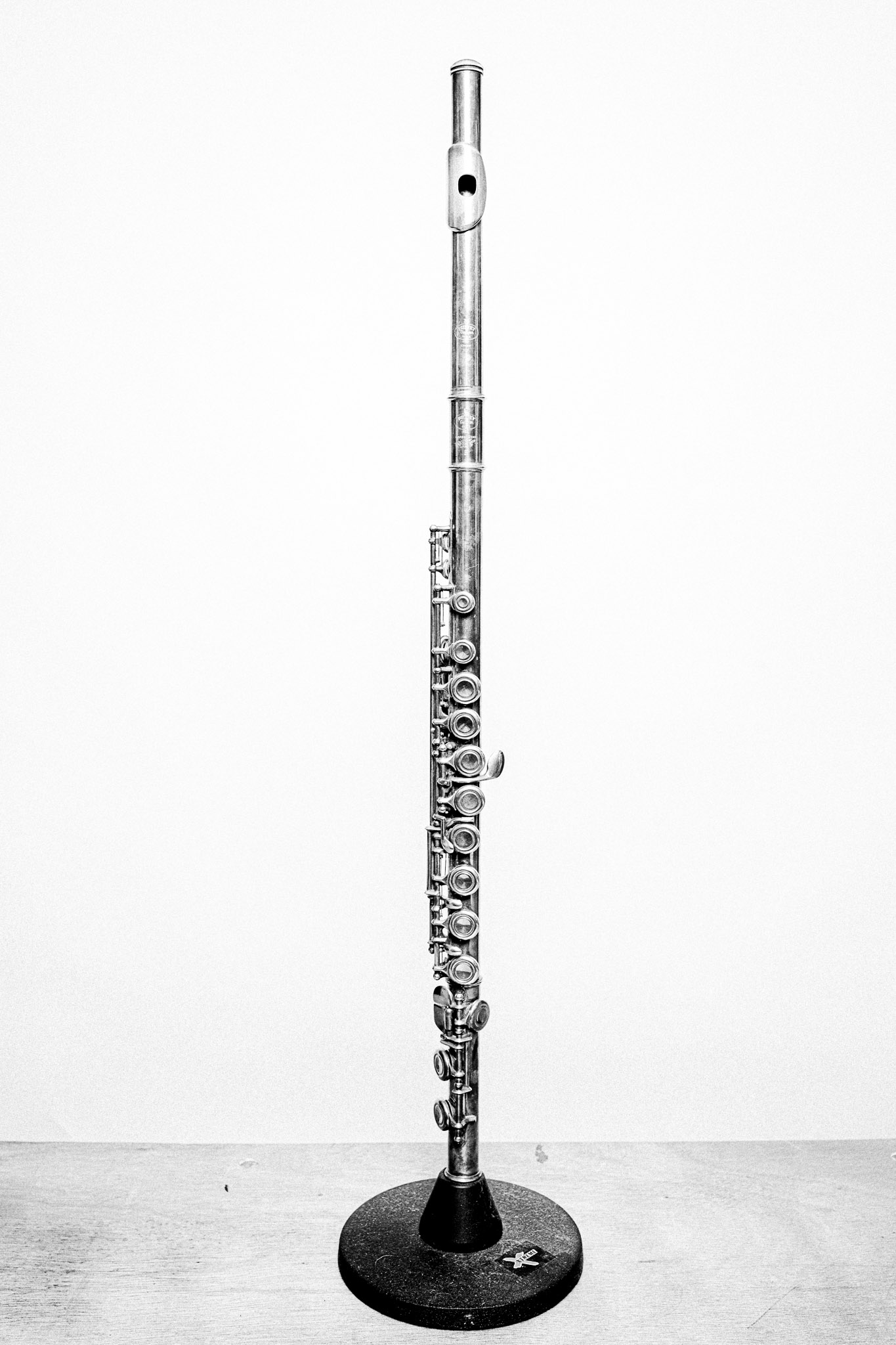Black and white portrait of a flute by Richard Mayle.